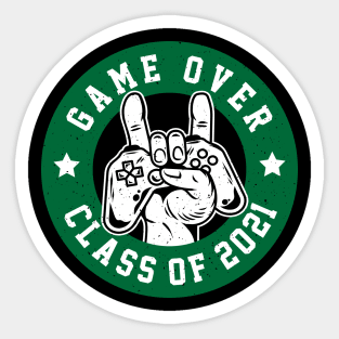 Game Over Class Of 2021 Funny Gaming Graduation Gift Gamer Sticker